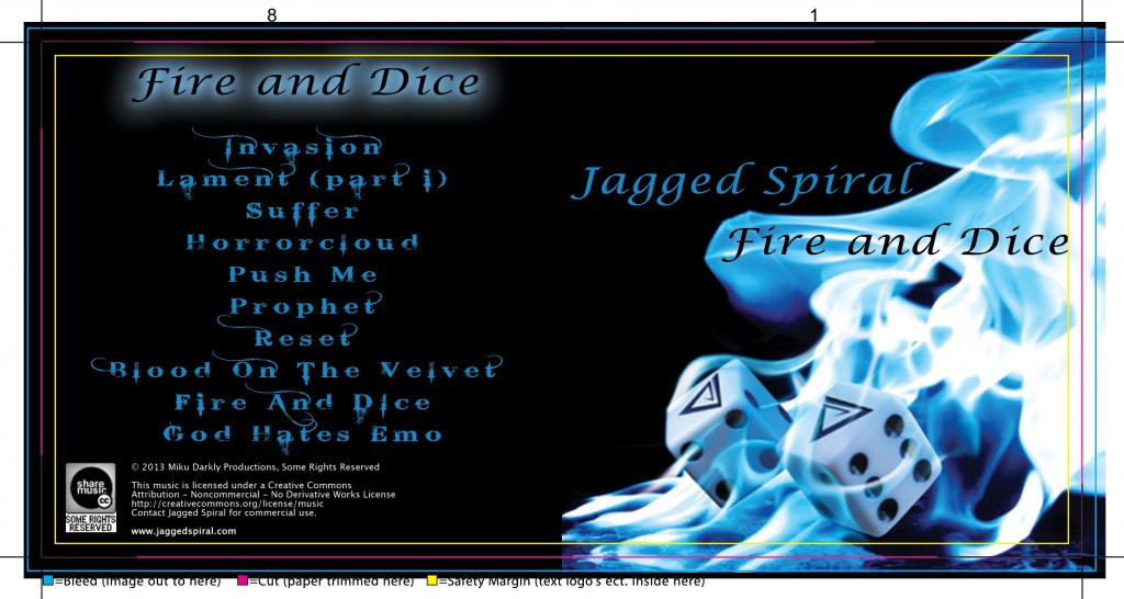 Jagged Spiral Album Cover Rough for Fire And Dice